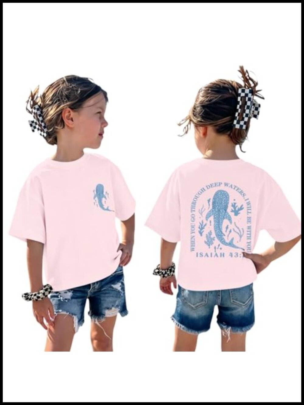 Girls Christian Graphic Tee Cotton Crew Neck Short Sleeve T-Shirt